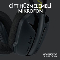 Logitech G435 Ultra Hafif Kablosuz Bluetooth Oyun Kulaklığı Siyah - Thumbnail