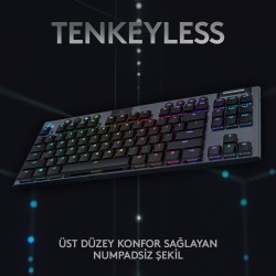 Logitech G915 TKL Lightspeed Kablosuz RGB İngilizce Mekanik Klavye 920-009537 - Thumbnail