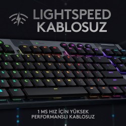 Logitech G915 TKL Lightspeed Kablosuz RGB İngilizce Mekanik Klavye 920-009537 - Thumbnail