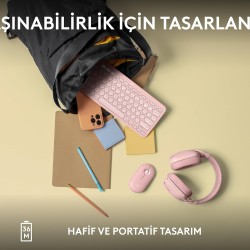 Logitech K380s Pebble Keys 2 Bluetooth Kablosuz Türkçe Q Klavye - Pembe 920-011861 - Thumbnail