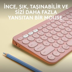 Logitech K380s Pebble Keys 2 Bluetooth Kablosuz Türkçe Q Klavye - Pembe 920-011861 - Thumbnail