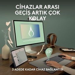 Logitech K380s Pebble Keys 2 Bluetooth Kablosuz Türkçe Q Klavye - Siyah 920-011859 - Thumbnail