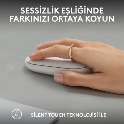 Logitech M350s Pebble 2 Kablosuz Mouse Beyaz 910-007013 - Thumbnail