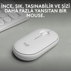 Logitech M350s Pebble 2 Kablosuz Mouse Beyaz 910-007013 - Thumbnail