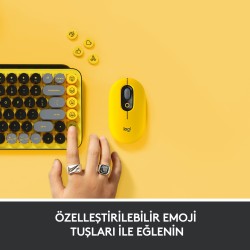 Logitech Pop Keys Blast Özelleştirilebilir Emoji Tuşlu Mekanik Kablosuz Klavye - Sarı&Siyah 920-010818 - Thumbnail