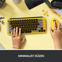 Logitech Pop Keys Blast Özelleştirilebilir Emoji Tuşlu Mekanik Kablosuz Klavye - Sarı&Siyah 920-010818 - Thumbnail