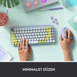 Logitech Pop Keys Daydream Özelleştirilebilir Emoji Tuşlu Mekanik Kablosuz Klavye - Mint&Lila 920-010819 - Thumbnail