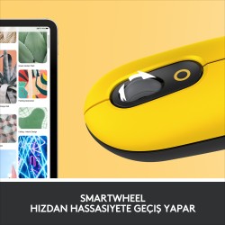 Logitech Pop Mouse Blast Emoji Tuşlu Sessiz Kablosuz Mouse - Sarı&siyah 910-006546 - Thumbnail