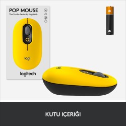 Logitech Pop Mouse Blast Emoji Tuşlu Sessiz Kablosuz Mouse - Sarı&siyah 910-006546 - Thumbnail