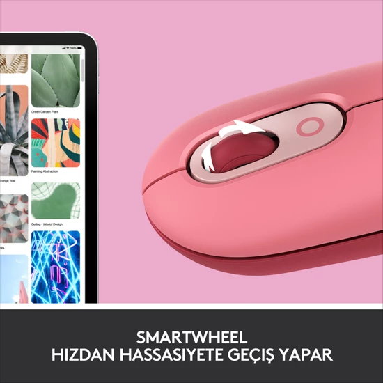 Logitech Pop Mouse Heartbreaker Emoji Tuşlu Sessiz Kablosuz Mouse - Pembe 910-006548 - Thumbnail