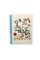 Mabbels - Looney Tunes That's All Folks Spiralli Sert Kapak Kareli Defter