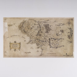 PopArms - Lord of the Rings - Middle Earth Map Lisanslı Amerikan Servis