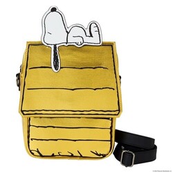 Loungefly Peanuts 75th Year Anniversary Snoopy Sleeping Doghouse Crossbody Bag - Thumbnail