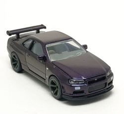 Majorette Japan Series Premium Cars Nissan Skyline GT-R R34 Purple - Thumbnail