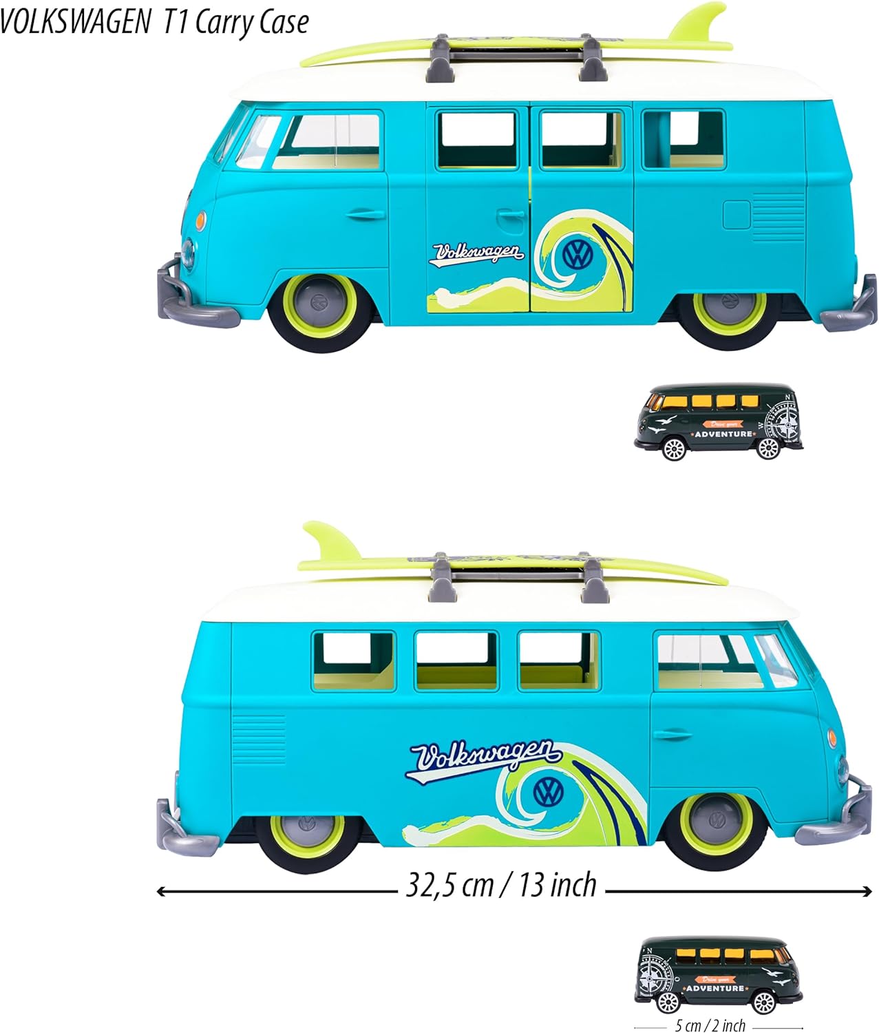 Coffret Majorette Vintage Volkswagen T1 & T3 Adventure - Échelle 1/64, Occasion Très Bon état