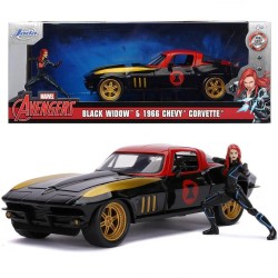 Jada Toys - Jada Toys Marvel Black Widow 1966 Chevy Corvette 1 24
