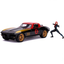 Jada Toys Marvel Black Widow 1966 Chevy Corvette 1 24 - Thumbnail
