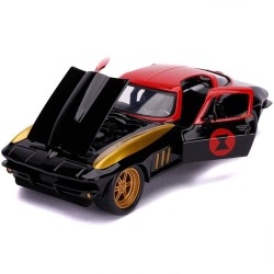 Jada Toys Marvel Black Widow 1966 Chevy Corvette 1 24 - Thumbnail