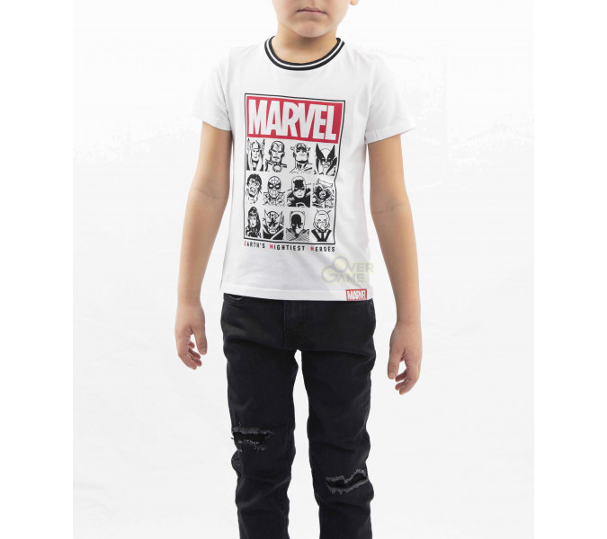 Marvel Earth's Mightiest Heroes Beyaz Çocuk T-Shirt 12 Yaş