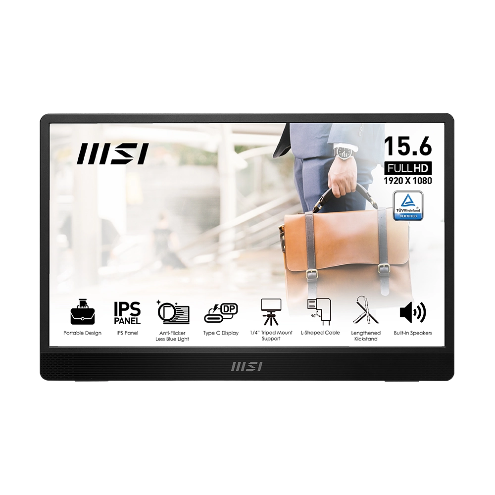 MSI 15.6 PRO MP161 E2 1920x1080 (FHD) 16:9 FLAT IPS 60HZ 4MS ADAPTIVE-SYNC PORTATIF MONITOR - Thumbnail
