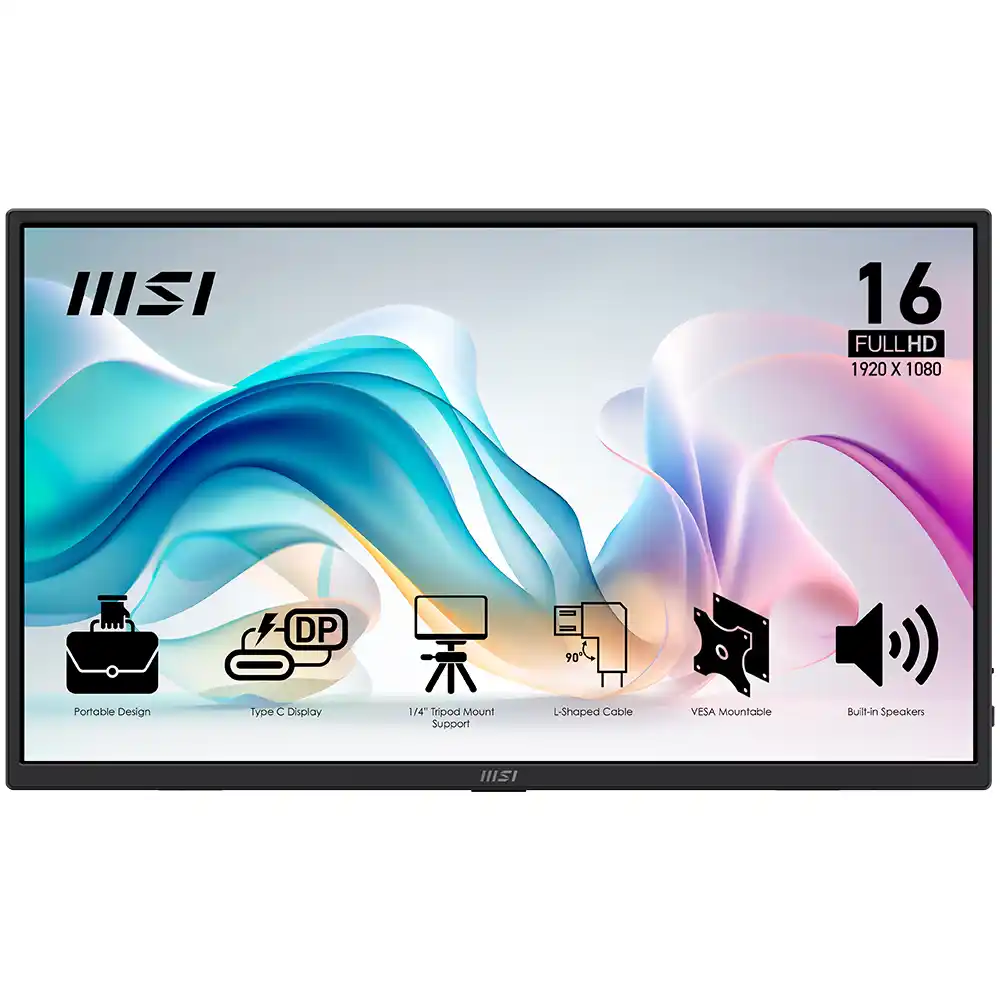 MSI - MSI 15.6 PRO MP165 E6 1920x1080 (FHD) 16:9 FLAT IPS 60HZ 4MS PORTATIF MONITOR
