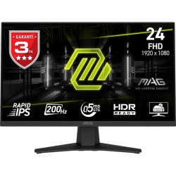 MSI 23.8 MAG 244F 1920x1080 (FHD) RAPID IPS FLAT 200HZ 0.5MS FREESYNC GAMING MONITOR - Thumbnail