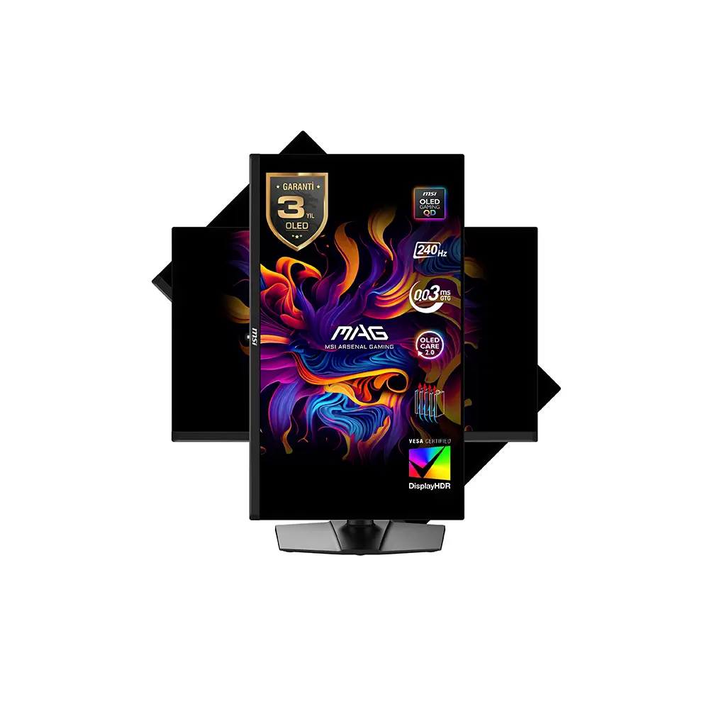 MSI 26.5 MAG 271QP QD-OLED X24 2560 X 1440 (WQHD) 16:9 FLAT QD-OLED 240HZ 0.03MS (GTG) ADAPTIVE-SYNC GAMING MONITOR - Thumbnail