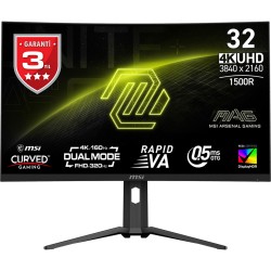 MSI 32 MAG 321CUPDF 3840x2160 (UHD) CURVE 1500R VA 160HZ 0.5MS (GTG) FREESYNC PREMIUM GAMING MONITOR - Thumbnail