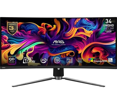 MSI MAG 341CQP QD-OLED CURVE 1800R 3440x1440 (UWQHD) 21:9 175HZ 0.03MS ADAPTIVE-SYNC GAMING MONITOR MSI MAG 341CQP QD-OLED CURVE 1800R 3440x1440 (UWQHD) 21:9 175HZ 0.03MS ADAPTIVE-SYNC GAMING MONITOR