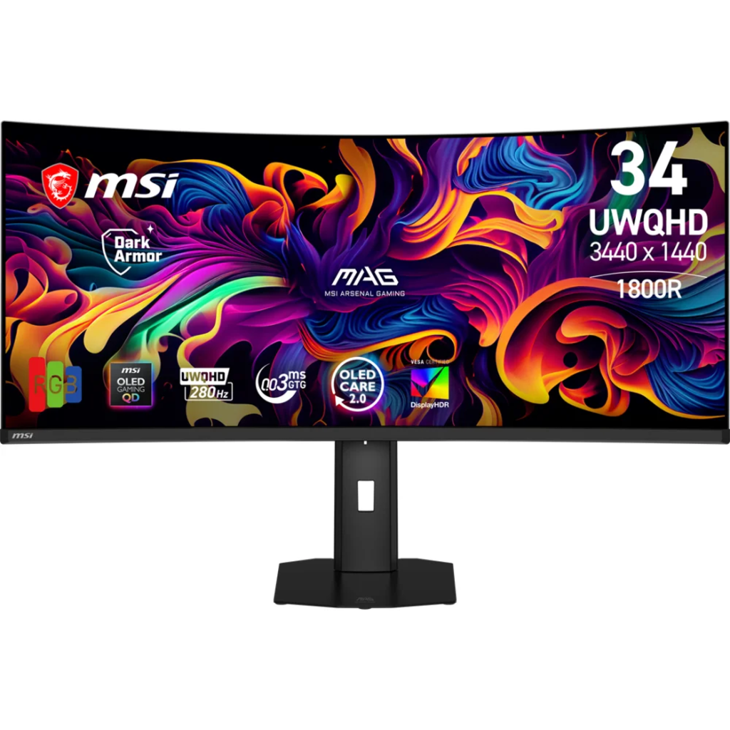 MSI - MSI 34.18 MAG 341CQP QD-OLED X28 3440x1440 21:9 CURVE 1800R QD-OLED 280HZ 0.03MS (GtG) FREESYNC PREMIUM PRO GAMING MONITOR