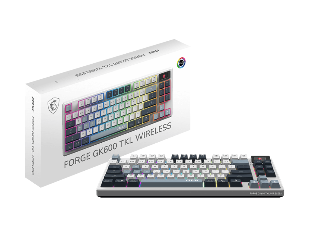 Msi Forge GK600 TKL Wireless Sky TR RGB Mekanik Gaming Klavye - Thumbnail