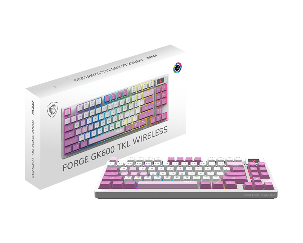Msi Forge GK600 TKL Wireless Violet TR RGB Mekanik Gaming Klavye - Thumbnail