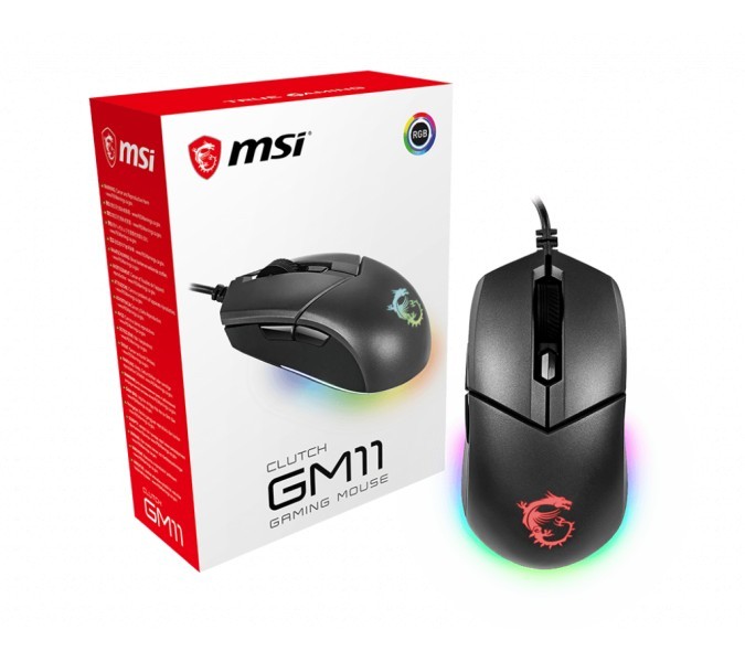 MSI GG Clutch GM11 5.000 Dpi Optik Sensor Rgb Led Mystic Light Gaming Mouse