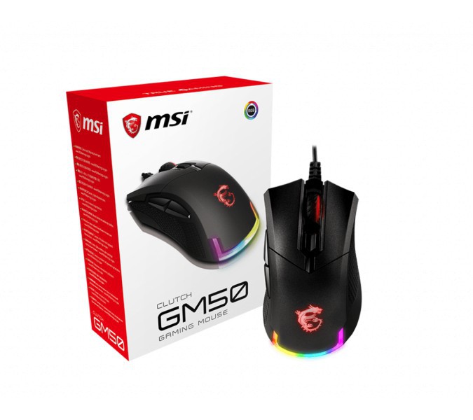 MSI GG Clutch GM50 7.200 Dpi PMW-3330 Optik Sensor Omron Sensor 16.8M Rgb 6 Tus Gaming Mouse