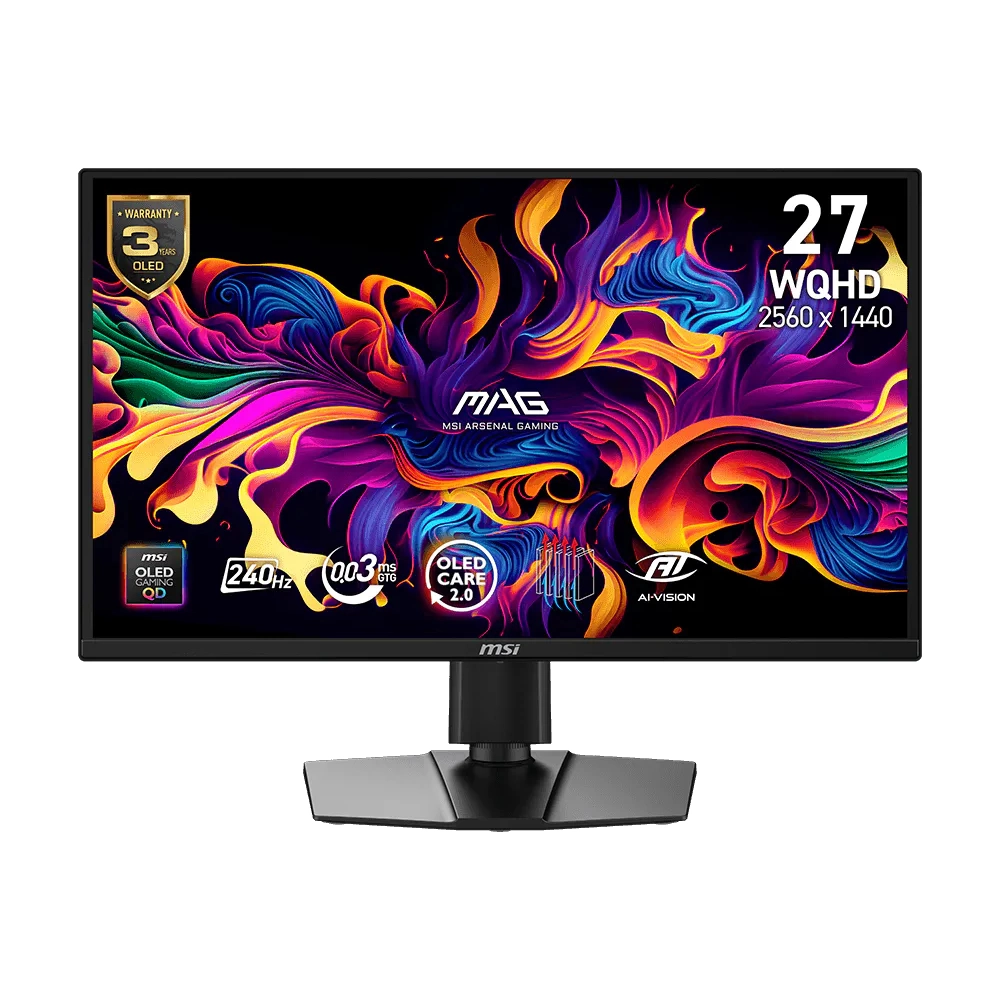 MSI - MSI MAG 272QP QD-OLED X24 2560x1440 26.5 16:9 FLAT QD-OLED 240HZ 0.03MS FREESYNC PREMIUM PIVOT GAMING MONITOR