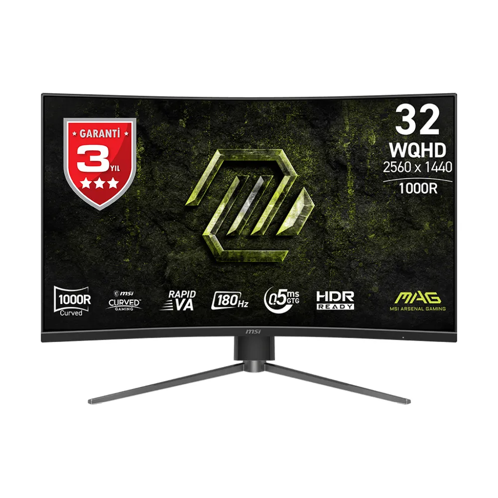 MSI MAG 325CQPF E18 31.5 2560x1440 WQHD 16:09 CURVE 1000R RAPID VA 180HZ 0.5MS ADAPTIVE-SYNC GAMING MONITOR - Thumbnail