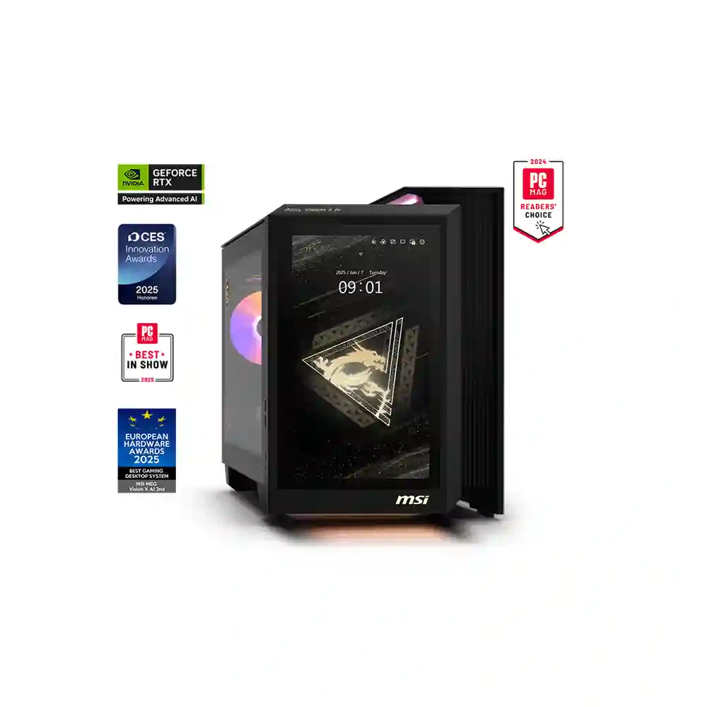 MSI - MSI MEG VISION X AI 2NVZ9-003EU ULTRA 9 285K 64GB DDR5 2TB SSD RTX 5090 3X 32G W11 GAMING DT PC
