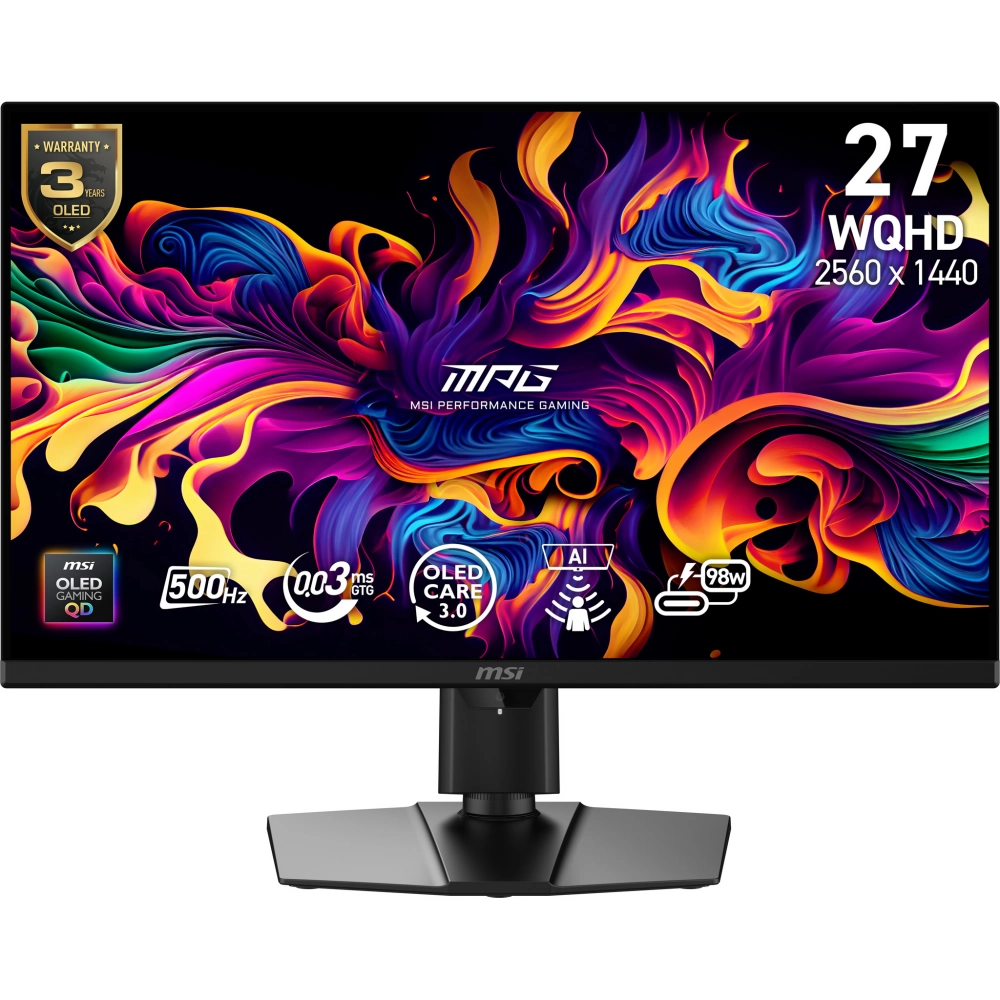 MSI - MSI MPG 271QR QD-OLED X50 2560x1440 WQHD FLAT 500HZ 0.03MS ADAPTIVE-SYNC GAMING MONITOR