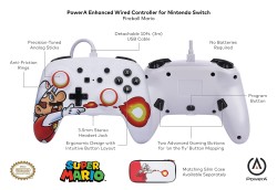 Nintendo Switch PowerA Enhanced Kablolu Oyun Kumandası Fireball Mario - Thumbnail