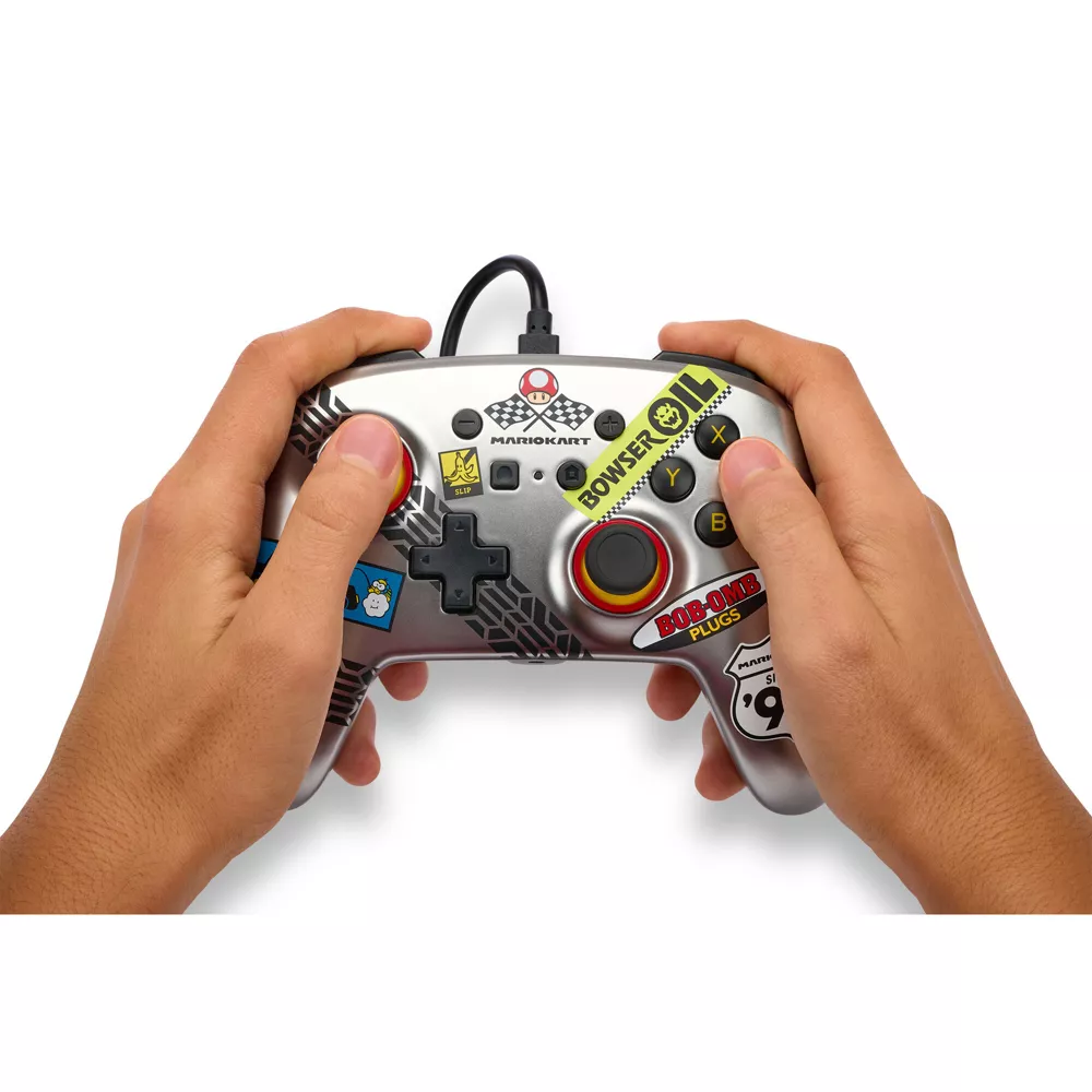 Nintendo Switch PowerA Enhanced Kablolu Oyun Kumandası Mario Kart - Thumbnail