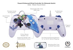 PowerA Nintendo Switch Enhanced Kablolu Oyun Kumandası Master Sword Attack - Thumbnail