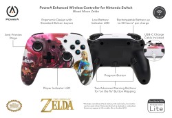 Nintendo Switch PowerA Enhanced Kablosuz Oyun Kumandası Blood Moon Zelda - Thumbnail