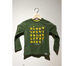 Pikachu Baskılı Uzun Kollu Yeşil Çocuk T-Shirt 9-10 Yaş - Thumbnail