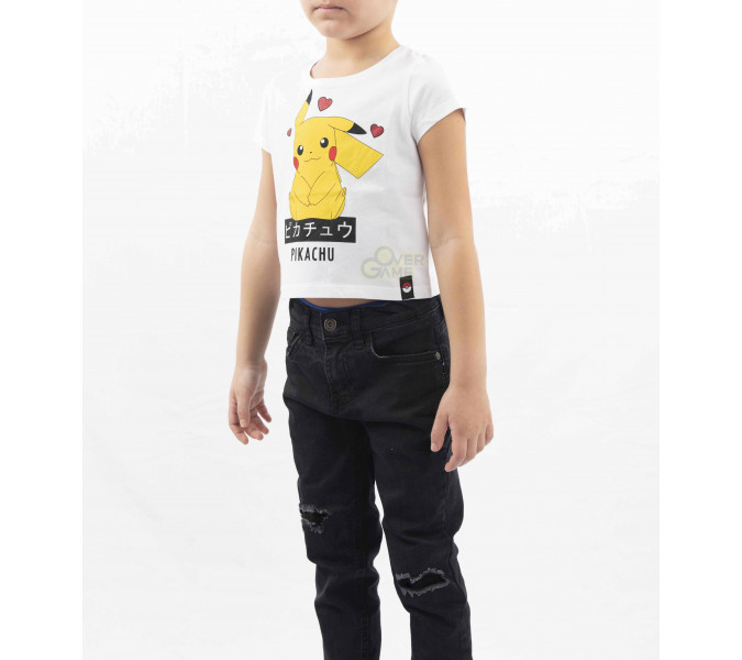 Pikachu Heart Baskılı Beyaz Çocuk T-Shirt 10 Yaş