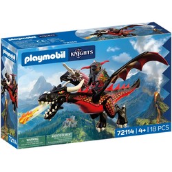 Playmobil Knights Black Dragon and Knight - Thumbnail
