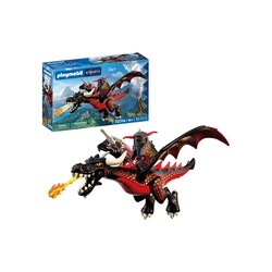 Playmobil Knights Black Dragon and Knight - Thumbnail