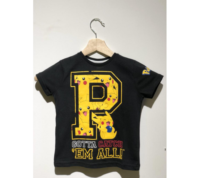 Pokemon Big P Siyah Çocuk T-Shirt 4 Yaş
