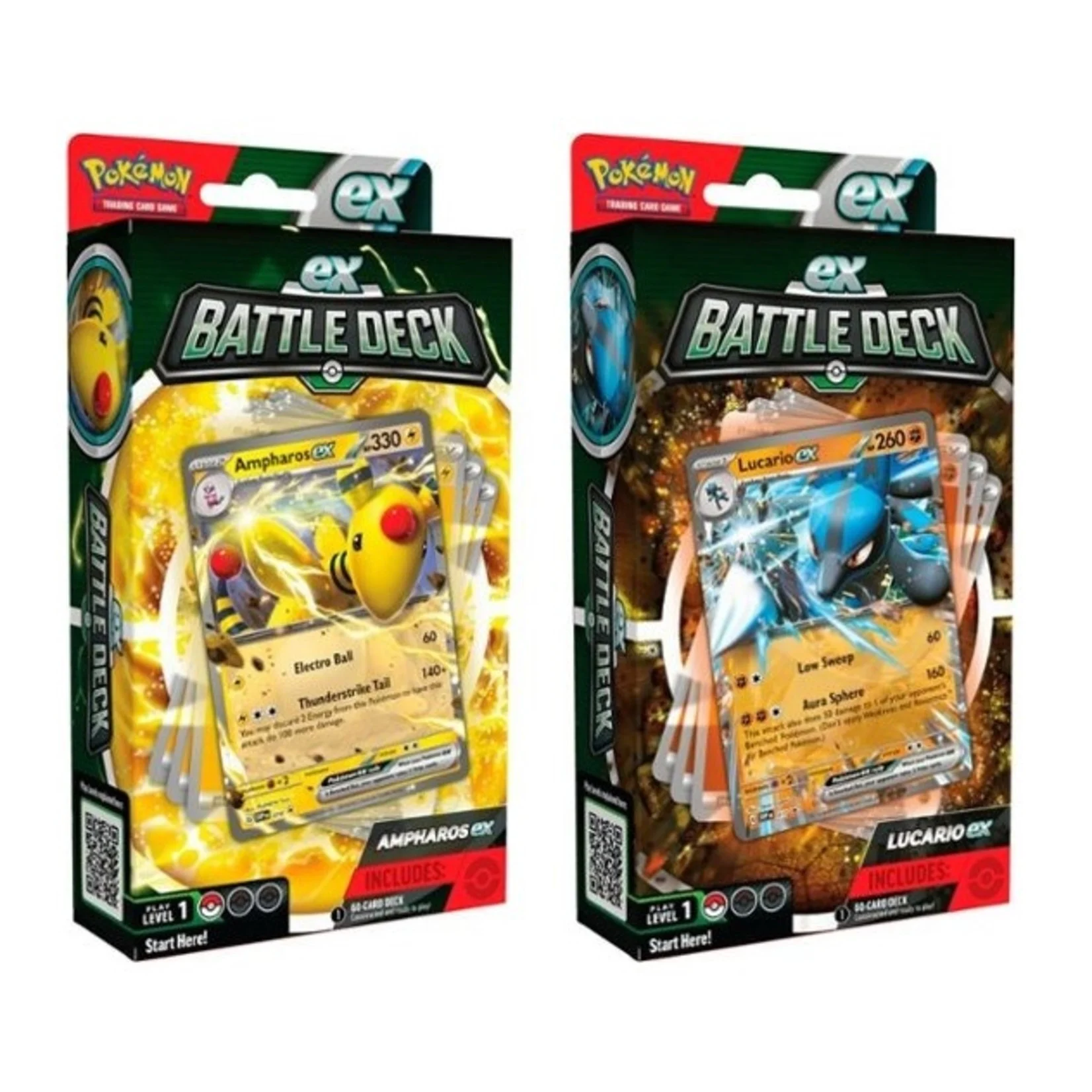 Pokemon Company - POKEMON TRADING CARD GAME LUCARIO AND AMPHAROS EX BATTLE DECK