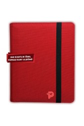 Poks Card - Poks Card Koleksiyon Kart Albümü Kumaş 360 Kart Kırmızı