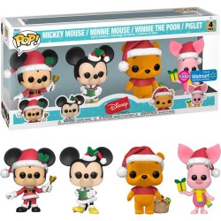 Funko - Pop 4-Pack Disney - Mickey Mouse/minnie Mouse/winnie The Pooh/piglet Flocked Special
